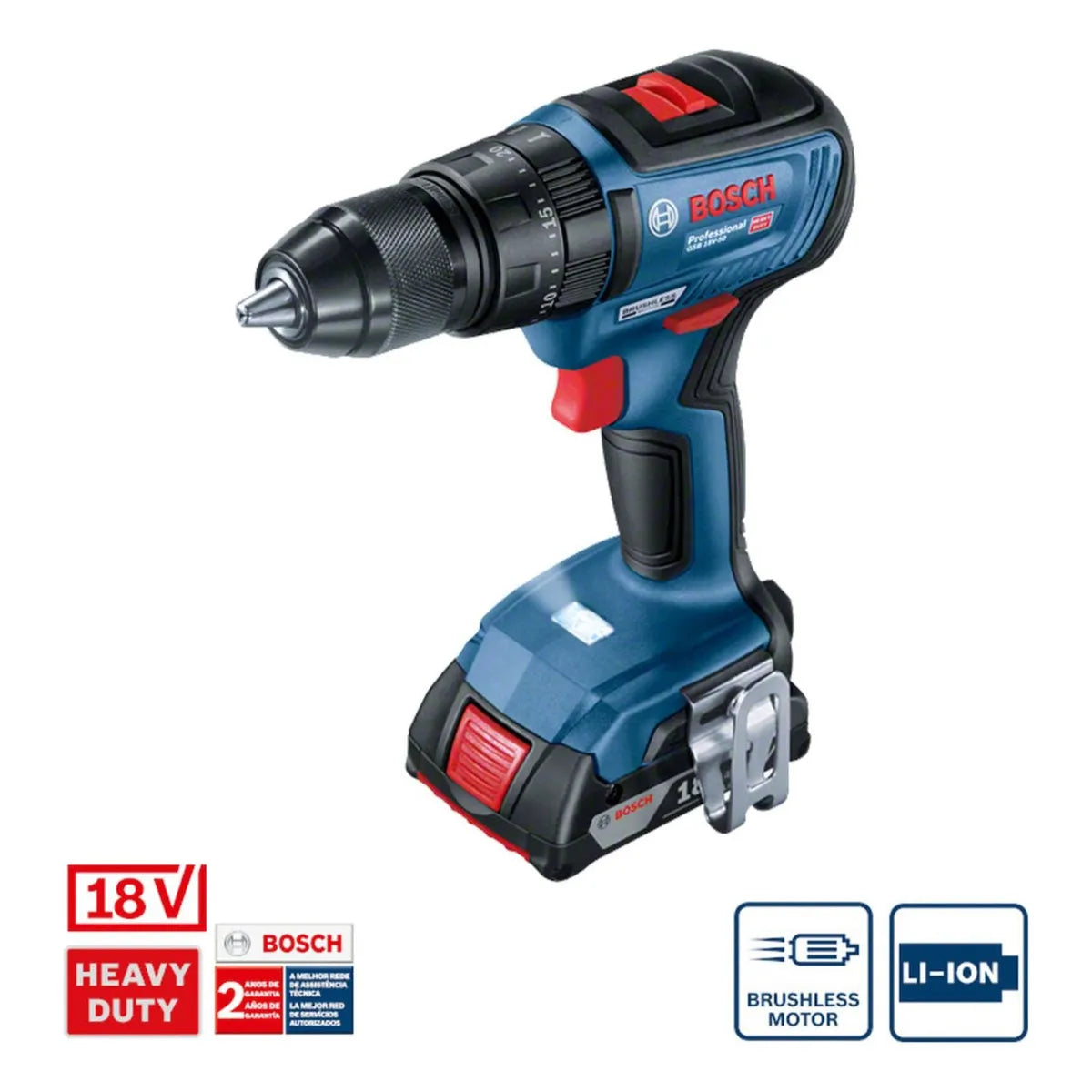 Taladro Percutor Bosch GSB 18v-50 Brushless Maleta